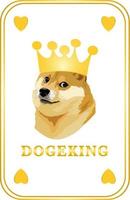 illustration de carte de roi dogecoin vecteur