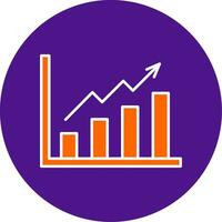 croissance graphique ligne rempli cercle icône vecteur