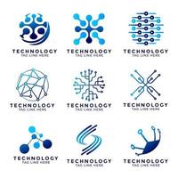 collection de logos technologiques vecteur