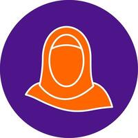 hijab ligne rempli cercle icône vecteur