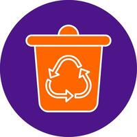 recycler poubelle ligne rempli cercle icône vecteur