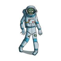 zombie en costume d'astronaute vecteur