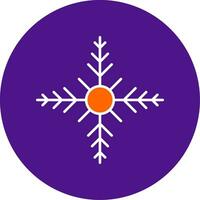 flocon de neige ligne rempli cercle icône vecteur