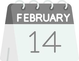 14e de février gris échelle icône vecteur