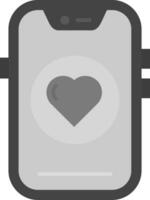 cœur gris échelle icône vecteur