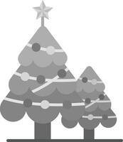 Noël arbre gris échelle icône vecteur