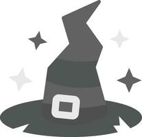 sorcière chapeau gris échelle icône vecteur