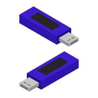 clé usb isométrique sur fond blanc vecteur