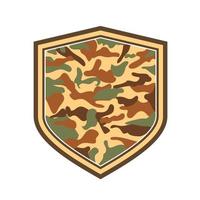 bouclier de camouflage militaire ou style rétro de crête vecteur