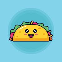 illustration vectorielle de caractère tacos mignon vecteur