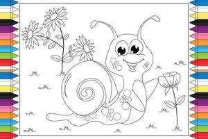 coloriage de dessin animé animal mignon pour les enfants vecteur