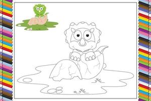 coloriage de dessin animé animal mignon pour les enfants vecteur