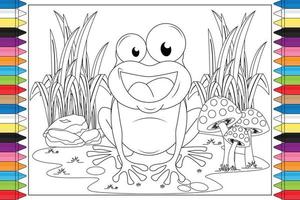 coloriage de dessin animé animal mignon pour les enfants vecteur