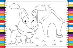 coloriage de dessin animé animal mignon pour les enfants vecteur