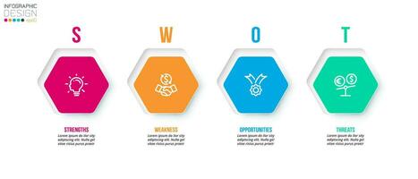 modèle d'infographie de concept d'entreprise avec analyse swot. vecteur