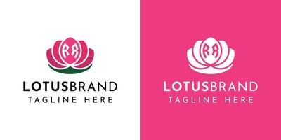 lettre rr lotus logo, adapté pour affaires en relation à lotus fleur avec rr initial. vecteur