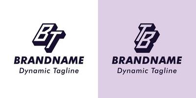 des lettres bt et tb 3d monogramme logo, adapté pour affaires avec bt ou tb initiales vecteur