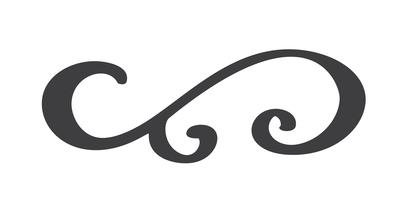 Séparateur de fleuris dessinés à la main Vintage symbole des éléments de calligraphie liés, rejoindre, passion et mariage. Modèle de t-shirt, carte, affiche. Élément plat design de la Saint-Valentin. Illustration vectorielle vecteur