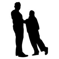 silhouette de une couple ensemble. parfait pour autocollants, tatouages, logos, bannière éléments, bannières, Icônes vecteur