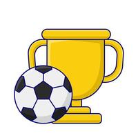 trophée avec football Balle illustration vecteur