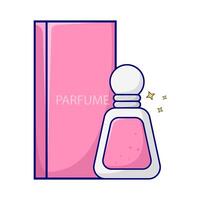 bouteille parfum avec boîte emballage illustration vecteur