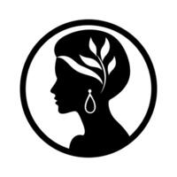 magnifique minimaliste vecteur femme icône. tête et cheveux symbole illustration pour beauté ou santé organisation. . vecteur illustration