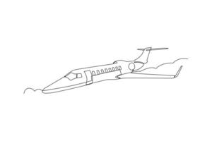 continu un ligne dessin air transport concept. griffonnage vecteur illustration.