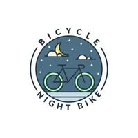 cyclisme de nuit monoline ou illustration vectorielle de style art en ligne vecteur