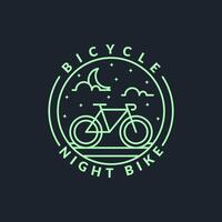 cyclisme de nuit monoline ou illustration vectorielle de style art en ligne vecteur