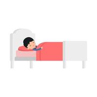 la personne sommeil dans Célibataire lit illustration vecteur