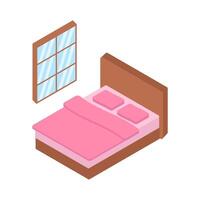 double lit dans chambre illustration vecteur