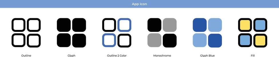 jeu d'icônes d'application vecteur