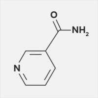 niacinamide formule. vitamine de beauté, b3, médicament. vecteur