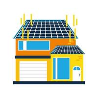 maison intelligente à énergie renouvelable avec panneau solaire vecteur