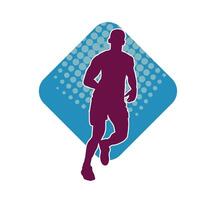 silhouette de une sportif homme dans fonctionnement pose. silhouette de une Masculin courir pose. vecteur