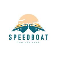 la vitesse bateau logo conception, illustration de une des sports bateau modèle, Facile moderne vite bateau marque vecteur