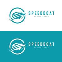 la vitesse bateau logo conception, illustration de une des sports bateau modèle, Facile moderne vite bateau marque vecteur