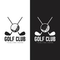 le golf club logo conception et Extérieur sport vecteur le golf bâton et Balle modèle illustration