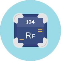 rutherfordium plat cercle icône vecteur