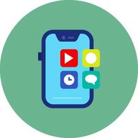 mobile application plat cercle icône vecteur