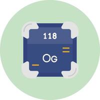 oganesson plat cercle icône vecteur