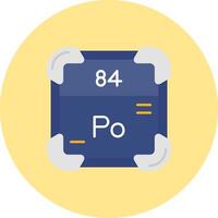 polonium plat cercle icône vecteur