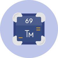 thulium plat cercle icône vecteur