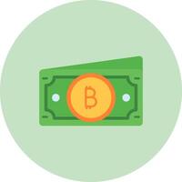 bitcoin plat cercle icône vecteur