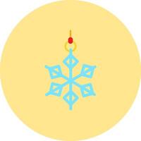 flocon de neige plat cercle icône vecteur