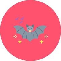 chauve souris plat cercle icône vecteur