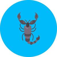 Scorpion plat cercle icône vecteur
