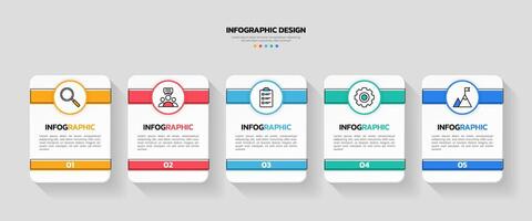 moderne affaires infographie modèle avec 5 les options ou pas Icônes. vecteur