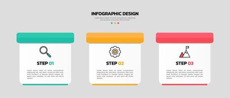 moderne affaires infographie modèle avec 3 les options ou pas Icônes. vecteur