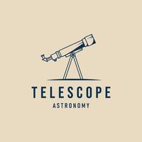 télescope astronomie ligne art logo minimaliste espace galaxie vecteur illustration conception graphique modèle